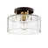 Bergamot Station One Light Semi-Flush Mount in Bronze/Brushed Brass (67|C7541-BRZ/BBA)