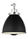 Wellfleet One Light Wall Sconce in Midnight Black and Polished Nickel (454|CW1131MBKPN)