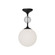 Celia One Light Semi-Flush Mount in Matte Black/Opal Glass (452|SF415308MBOP)