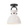 Waldo One Light Semi-Flush Mount in Matte Black/Glossy Opal Glass (452|SF411809MBGO)