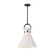 Emerson One Light Pendant in Matte Black/Glossy Opal Glass (452|PD412514MBGO)