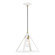 Pinnacle One Light Pendant in Textured White w/Antique Brass (107|41329-13)