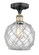 Edison One Light Semi-Flush Mount in Black Antique Brass (405|616-1F-BAB-G122-8RW)