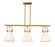 Downtown Urban Three Light Island Pendant in Brushed Brass (405|411-3I-BB-G411-10WH)