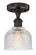 Edison One Light Semi-Flush Mount in Oil Rubbed Bronze (405|616-1F-OB-G412)