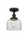 Edison One Light Semi-Flush Mount in Matte Black (405|616-1F-BK-G72)