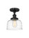 Edison One Light Semi-Flush Mount in Matte Black (405|616-1F-BK-G713)