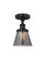 Edison One Light Semi-Flush Mount in Matte Black (405|616-1F-BK-G63)