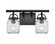 Downtown Urban Two Light Bath Vanity in Matte Black (405|416-2W-BK-G416-6SDY)