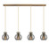 Newton Five Light Linear Pendant in Brushed Brass (405|124-410-1PS-BB-G410-8SM)
