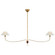 Griffin LED Chandelier in Hand-Rubbed Antique Brass and Saddle Leather (268|AL 5010HAB/SDL-L)