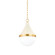 Ciara One Light Pendant in Aged Brass/Soft Cream (428|H787701S-AGB/SCR)