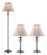 Floor Lamp and Two Table Lamps in Brushed Nickel (110|RTL-9070 BN)