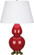 Double Gourd One Light Table Lamp in Ruby Red Glazed Ceramic w/Antique Brass (165|RR20X)