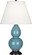Small Double Gourd One Light Accent Lamp in Steel Blue Glazed Ceramic w/Deep Patina Bronze (165|OB11X)