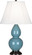 Small Double Gourd One Light Accent Lamp in Steel Blue Glazed Ceramic w/Deep Patina Bronze (165|OB11)