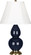 Small Double Gourd One Light Accent Lamp in Midnight Blue Glazed Ceramic w/Antique Brass (165|MB10)