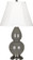 Small Double Gourd One Light Accent Lamp in Ash Glazed Ceramic w/Antique Silver (165|CR12)