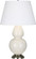 Double Gourd One Light Table Lamp in Bone Glazed Ceramic w/Antique Silver (165|1756X)