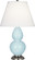 Small Double Gourd One Light Accent Lamp in Baby Blue Glazed Ceramic w/Antique Silvered (165|1696X)