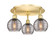 Downtown Urban Three Light Flush Mount in Satin Gold (405|516-3C-SG-G1213-6SM)