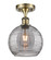 Ballston One Light Semi-Flush Mount in Antique Brass (405|516-1C-AB-G1213-8SM)