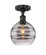 Edison One Light Semi-Flush Mount in Matte Black (405|616-1F-BK-G556-8SM)