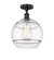 Edison One Light Semi-Flush Mount in Matte Black (405|616-1F-BK-G556-12CL)