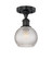 Edison One Light Semi-Flush Mount in Matte Black (405|616-1F-BK-G122C-6CL)