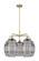 Downtown Urban Five Light Chandelier in Antique Brass (405|516-5CR-AB-G557-8SM)