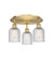 Downtown Urban Three Light Flush Mount in Brushed Brass (405|516-3C-BB-G559-5CL)