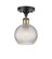 Ballston One Light Semi-Flush Mount in Black Antique Brass (405|516-1C-BAB-G122C-6CL)