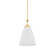 Bronson One Light Pendant in Aged Brass/White Plaster (70|BKO1500-AGB/WP)