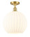 Ballston LED Semi-Flush Mount in Satin Gold (405|516-1C-SG-G1217-12WV)