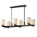 Ruffles Six Light Linear Chandelier in Black / Antique Brass (16|32656SWBKAB)