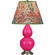 Small Double Gourd One Light Accent Lamp in Razzle Rose Glazed Ceramic w/Antique Silvered (165|RZ12F)