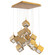 Ice Cube LED Chandelier in Aged Brass (34|PD-29313S-AB)