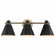 Three Light Vanity in Antique Gold / Black (110|22593 AG-BK)