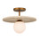 Apricity Collection One Light Semi-Flush Mount in Beige/Antique Brass/Frosted White (142|9000-1195)