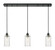 Downtown Urban Three Light Linear Pendant in Matte Black (405|123B-3P-BK-G434-7SDY)