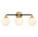 Dresden Three Light Bathroom Vanity in Matte Black w/ Warm Brass (159|V6-L8-9604-3-143)