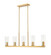 Titus Five Light Linear Chandelier in Modern Gold (224|826-5L-MGLD)
