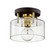 Bergamot Station One Light Semi-Flush Mount in Bronze/Brushed Brass (67|C7540-BRZ/BBA)