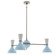 Clare Three Light Chandelier in Polished Nickel w/Baby Blue/Lily Painted Shades (165|BB04LY)