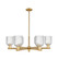 Arcadia Six Light Chandelier in Brushed Brass (405|716-6CR-BB-G559-5SDY)