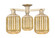 Arcadia Three Light Semi-Flush Mount in Champagne Bronze (405|716-3F-CB-G460-7ME)