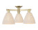 Arcadia Three Light Semi-Flush Mount in Antique Brass (405|716-3F-AB-NBD-75-NAT)
