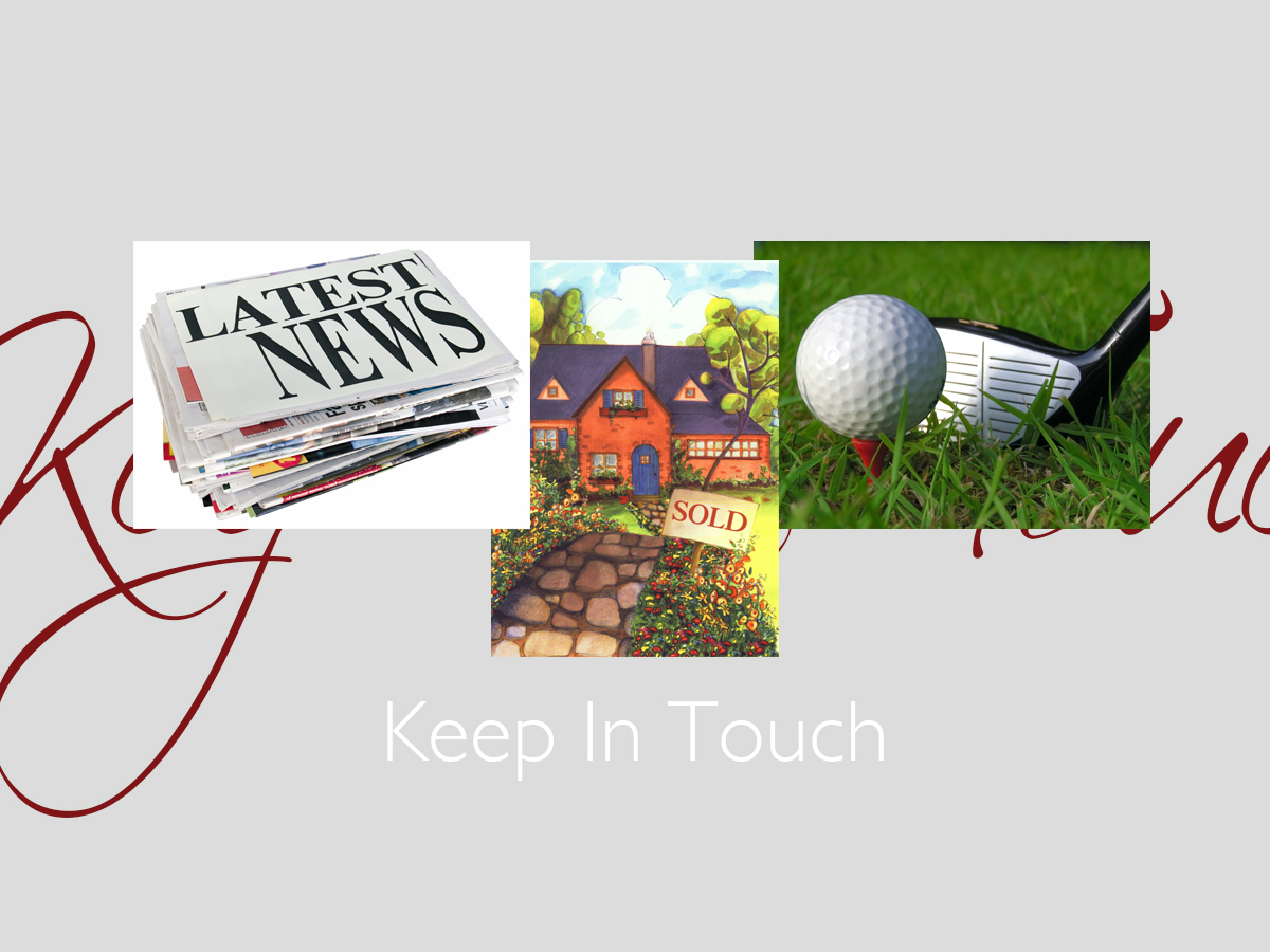 Keep In Touch greeting card banner featuring three top-selling keep in touch cards