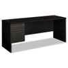 38000 Series Left Pedestal Credenza, 72w X 24d X 29.5h, Mahogany/charcoal