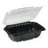 Earthchoice Dual Color Hinged-lid Takeout Container, 34 Oz, 9 X 6 X 3, 1-compartment, Black/clear, 140/carton